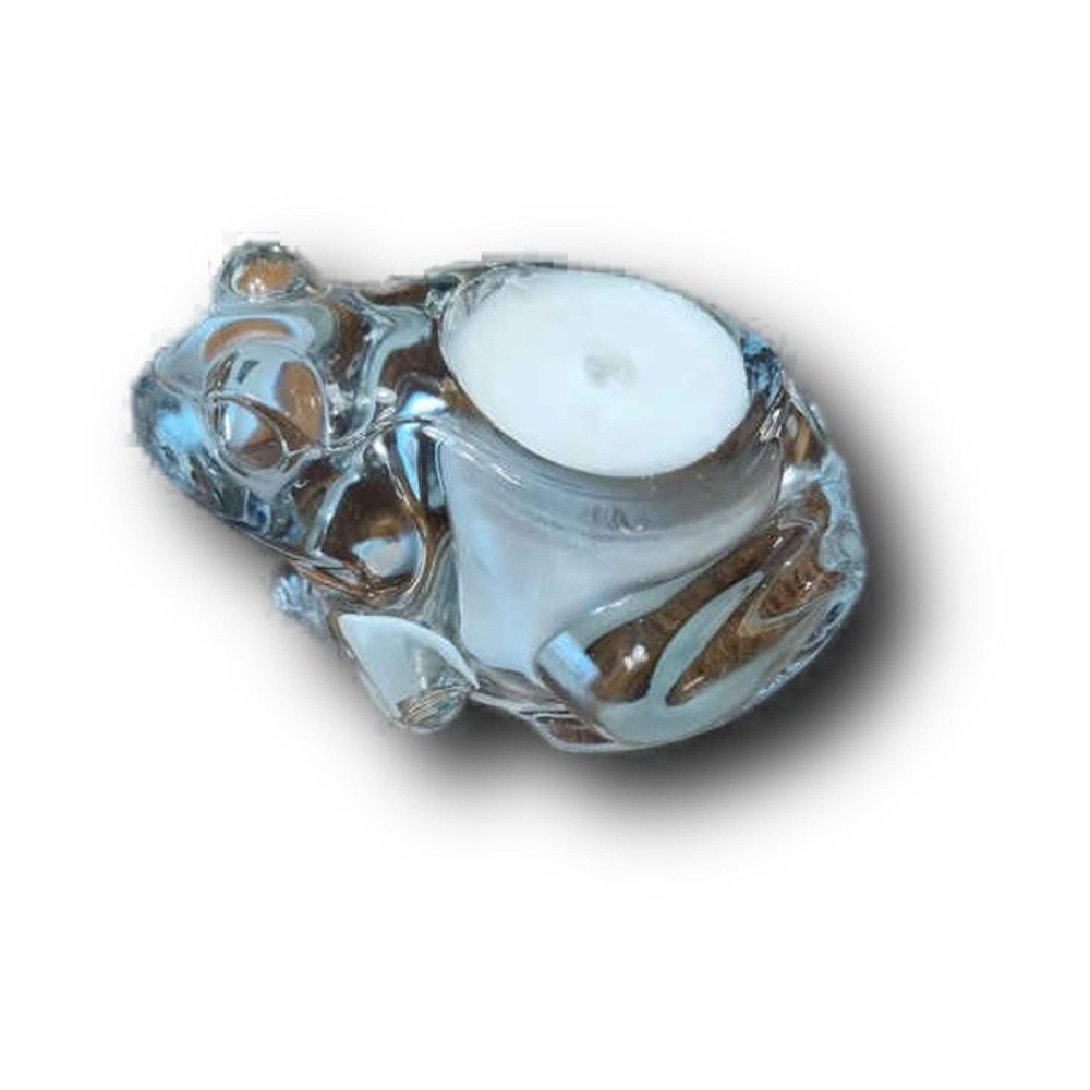 Frog Shape Lily Scented Candle Handmade 4‎ oz Clear Glass Animal Jar 1 Wick D125